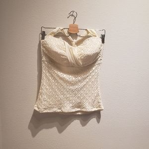 Antonio Melani Crochet Tankini in Ivory